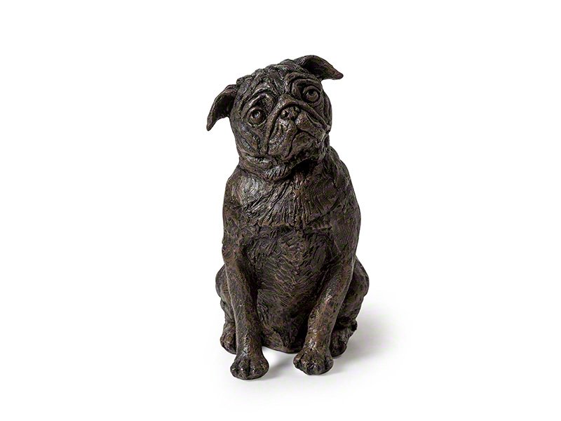1_PETRIBUTES_CASDO-PUG-BRZ.jpg Beautiful figurine Pug dog urns for pet dog ashes. Can be personalised.