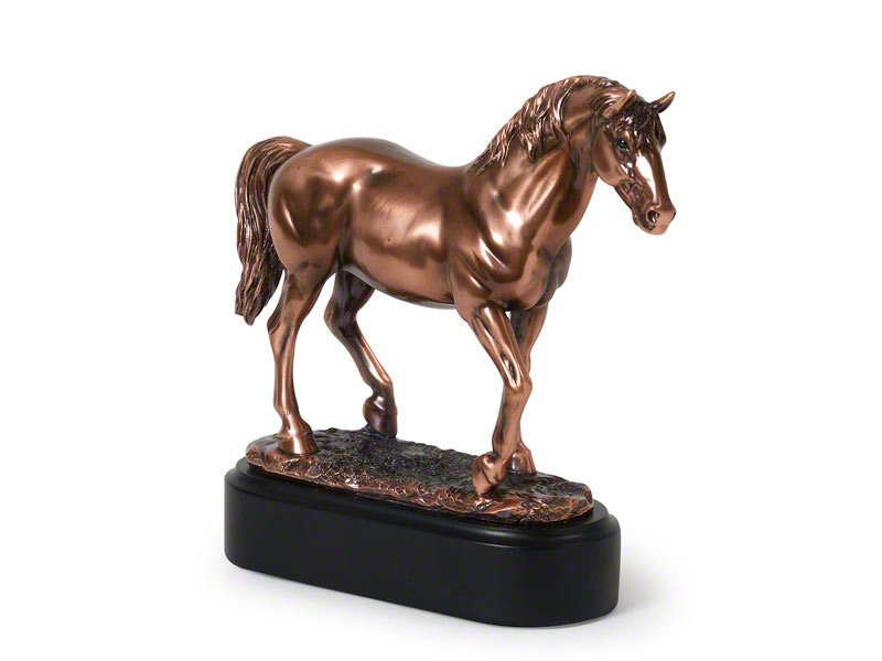1_PETRIBUTES_CASHO-CHAMP.jpg Lovely figurine horse shaped pet ashes keepsake urn for token equine ashes. Comes with Memory Capsule. Design your own optional engraved plaque to personalise.