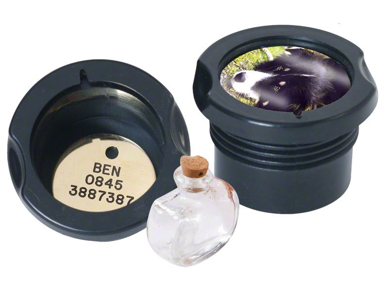 Our Memory Capsule fits into the base of many of our figurine and other urns for personalisation or to hold small mementos