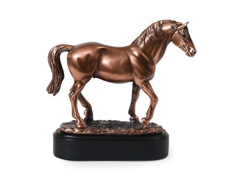 2_PETRIBUTES_CASHO-CHAMP.jpg Lovely figurine horse shaped pet ashes keepsake urn for token equine ashes. Comes with Memory Capsule. Design your own optional engraved plaque to personalise.