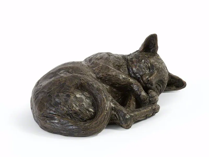 2_PETRIBUTES_CAST-RESTING-CAT_CASCA-RE-BRZ.jpg Beautiful figurine cat urns for pet cat ashes. Can be personalised.