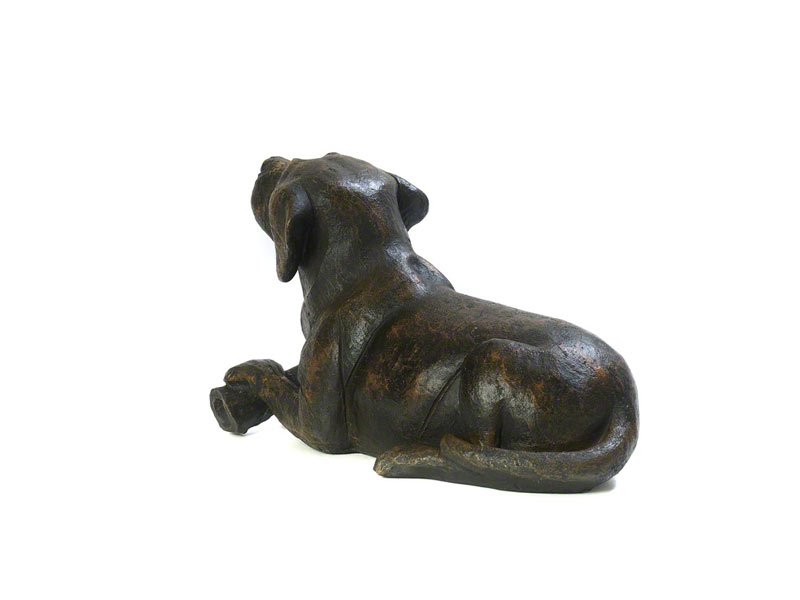 3_PETRIBUTES_CAST-Dog with Bone_CASDO-BRZ.jpg Beautiful figurine Dog with Bone urns for pet dog ashes. Can be personalised.