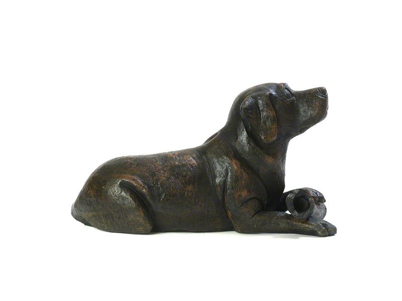 6_PETRIBUTES_CAST-Dog with Bone_CASDO-BRZ.jpg Beautiful figurine Dog with Bone urns for pet dog ashes. Can be personalised.
