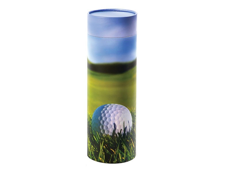 PETRIBUTES_SPORTS_RANGE_Golf-5 Scatter Tube ashes scattering container in Golf design - x-large size